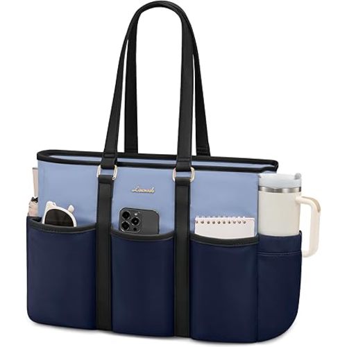 LOVEVOOK Laptop Tote Bag for Women Work, 15.6 Inch Laptop Bag for Women, Professional Computer Purse Large Handbag With Multi Pockets