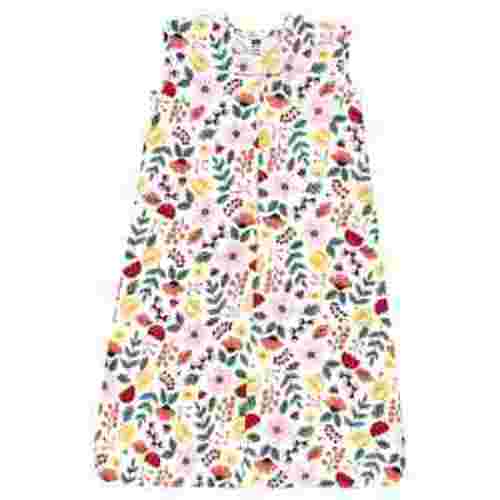 Hudson Baby Infant Girl Cotton Sleeveless Wearable Sleeping Bag, Sack, Blanket, Fall Botanical, 0-6 Months