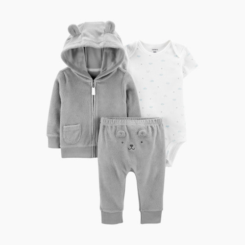 Carter's 3-Piece Terry Hoodie Set - White, 9M