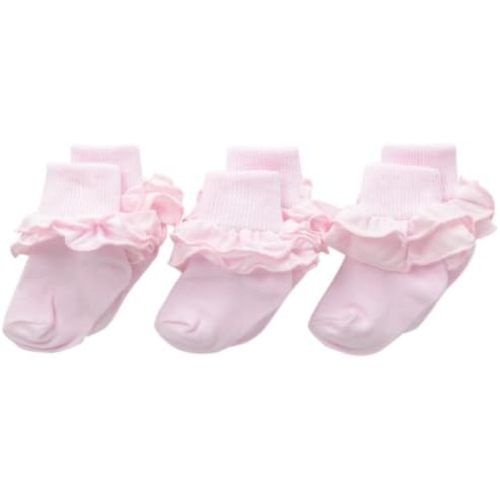 Jefferies Socks Girls 2-6X Misty Ruffle Turn Cuff 3 Pair Pack Socks