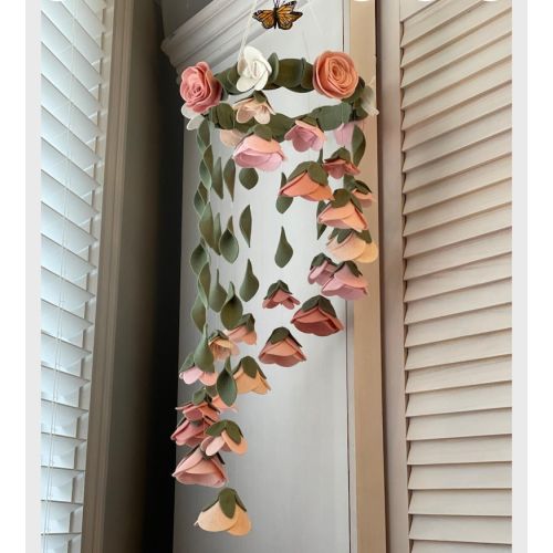 Rose Butterfly Mobile for Nursery