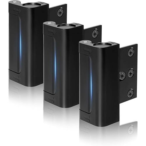 3Pcs Door Reinforcement Lock, Door Locks for Kids Safety, Door Safety Locks from Inside, Withstand 800lbs Force-Enhance Home Security(Black)