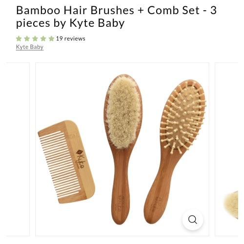 Bamboo Hair Brushes + Comb Set - 3 pieces by Kyte Baby – Pacifier Kids Boutique