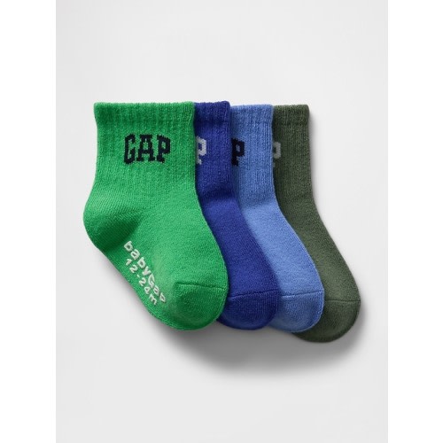 Baby & Toddler Logo Quarter Crew Socks (4-Pack)