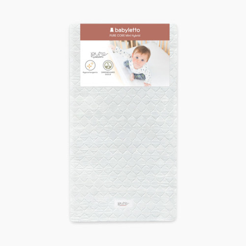 babyletto Mini Crib Size Pure Core Mattress with Hybrid Waterproof Cover