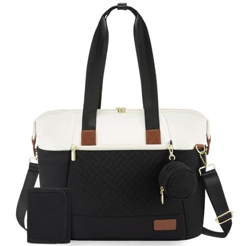 LOVEVOOK Diaper Bag Tote, Large Baby Diaper Bag Waterproof Travel Diaper Tote with Changing Pad
