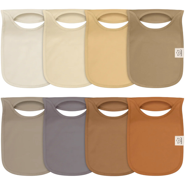 KeaBabies 8-Pack Organic Baby Bibs for Boys, Girls - Super Absorbent Cotton Drool Bibs for Baby Girl & Boy, Teething Toddler, Drooling Newborn, Ultra Soft & Machine Washable (Terracotta)