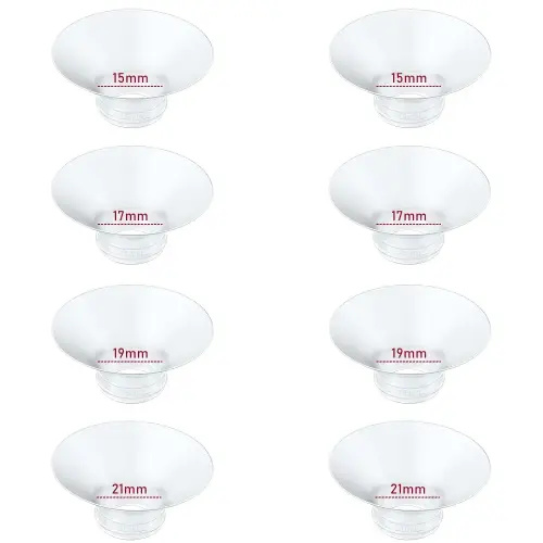 Flange Insert 15/17/19/21mm 8pcs Compatible with Momcozy M5/M9/M6/S12 Pro/V1 Pro/V2 Pro,for Spectra/Medela/MomMed/eufy/Lansinoh/Elvie Breast Pump, Fit for 24mm Flange/Shield of Most Pumps