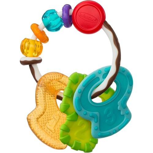 Infantino Cool & Chew Teether Keys, Three Sensory Stimulating Baby Teether Toys, 0M+, Multicolor