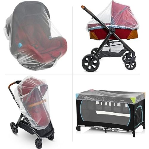 Baby Mosquito Net for Stroller, Carrier & Bassinet – Elastic Drawstring for Snug Fit Netting - Infant Bug Net for Jogger, Car Seat & Pack N Play – 1000 Mesh Toddler Canopy & Gift Packaging
