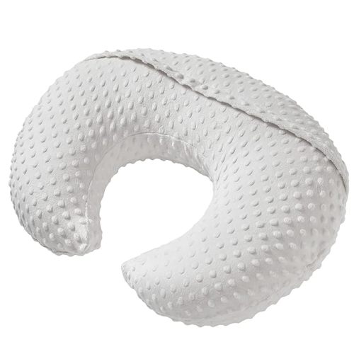 Nursing Pillow and Positioner with Cover for Breastfeeding and Bottle Feeding, Propping Baby, Tummy Time, Baby Sitting Support, Awake-Time Support (White, 22" x 17.7" x 5.9")