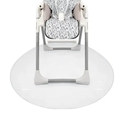 Nuby High Chair Waterproof Floor Mat - 50" Clear Circle Kitchen Mat - Protects Floor from Spills and Messes