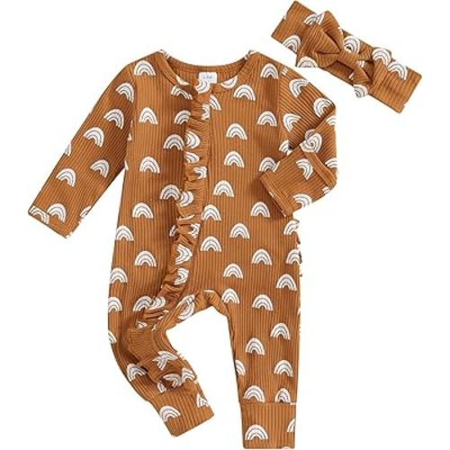 Baby Girl Winter Clothes Newborn Little Sister Going Coming Home Outfit Ruffle Mitten Romper Cute Ribbed Jumpsuit