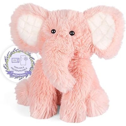 Heatable & Coolable Elephant Stuffed Animals, Microwavable Heating Pads, Stress & Discomfort Relief, Elephant Plushies for Companion, Lavender Scented Elephant Toy, Elephant Gifts