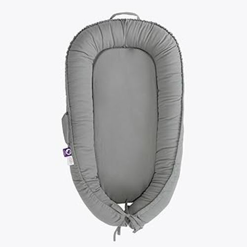 Infant Lounger, Baby Nest Cover for Baby Girls & Boys, Newborn Essentials for Baby 0-12 Months, 100% Cotton Breathable, Co Sleeper Portable Travel Bed (SlateGray, Cotton)