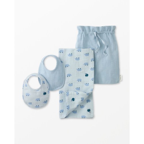 Baby Layette Muslin Bib & Swaddle Blanket Set | Hanna Andersson
