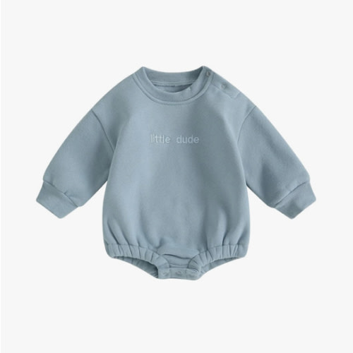 VISGOGO Newborn Infant Baby Boy Girls Oversized Romper Little Dude Sweater Onesie Coming Home Outfit Neutral Clothes