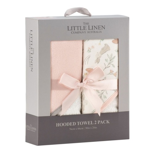Harvest Bunny Hooded Towel 2 Pack in Pink