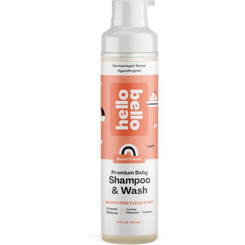 Hello Bello Extra Gentle Shampoo and Body Wash, Hypoallergenic and Pediatrician Tested Formula for Babies and Kids, Sweet Cream Scent, 10 FL Oz (1 Pack)