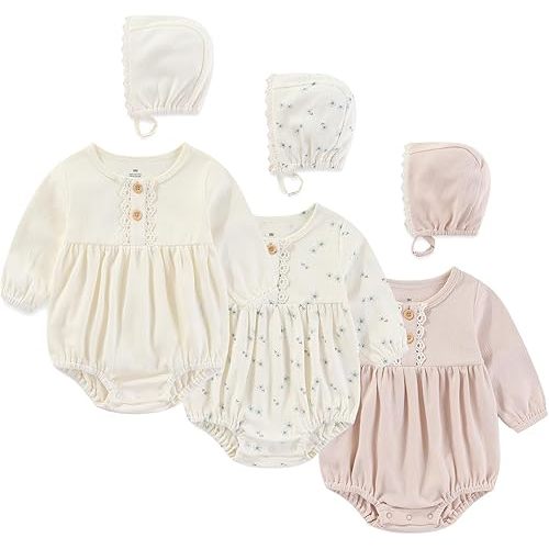 Newborn Baby Girl Bodysuit Suit Baby Clothes Long Sleeve 3 Outfit Bundle Mix Match