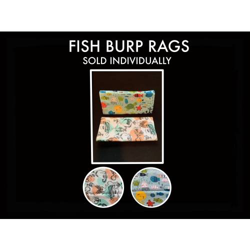 Sea Life/Fish Baby Burp Cloths | Fish Baby Gift l Under The Sea Baby l Sea Life Baby Gift l Fish Baby Shower l Ocean Baby Shower