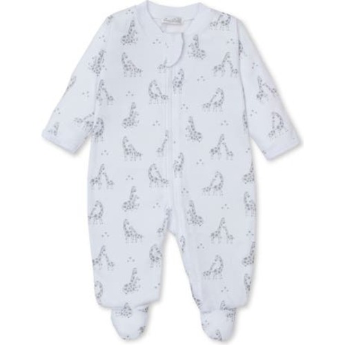 Giraffe Print Pima Cotton Zip Footie, 3-6M