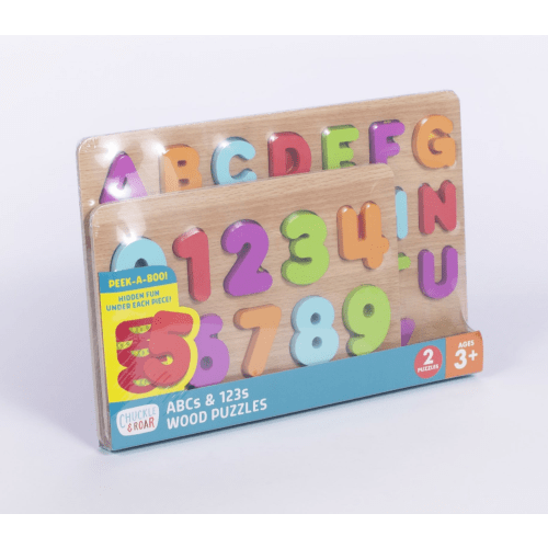 Chuckle & Roar 2pk Wood Puzzles ABCs & 123s