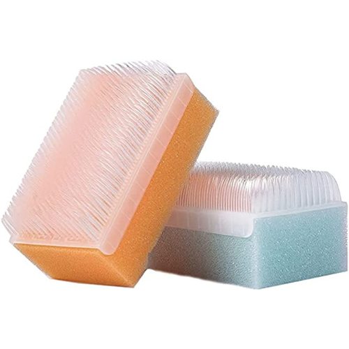 Loofah Sterilized Cradle Cap Brush - 3-pk Sterile and Safe 2 in 1, Baby Bath Sponge | for Treatment Time Puff, Multicolored