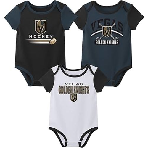 Outerstuff NHL Teams Newborn Baby and Infant Short Sleeve Bodysuit Variety 3-Pack (0-18m)
