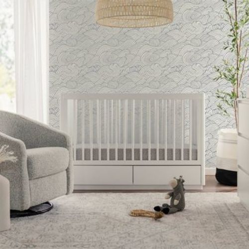 Babyletto Bento 3-in-1 Convertible Storage Crib with Toddler Bed Conversion Kit and Drawers - White