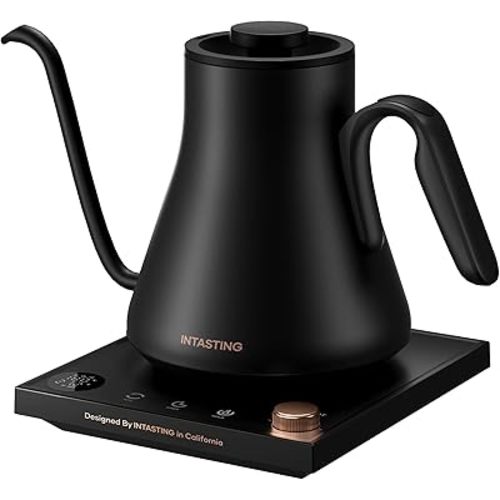 Electric Kettles, Gooseneck Electric Kettle, ±1℉ Temperature Control, Stainless Steel Inner, Quick Heating, for Pour Over Coffee, Brew Tea, Boil Hot Water, 0.9L Black