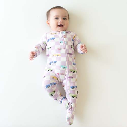 Zippered Footie in Sparkles and Speed
