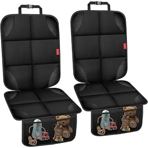 Car Seat Protector for Child Car Seat, 600D Fabric Safe Car Seat Cover with Upgraded Non-Slip Backing, Waterproof Seat Protector Under Baby Car Seat with Thick Padding for Car Back Front Seat