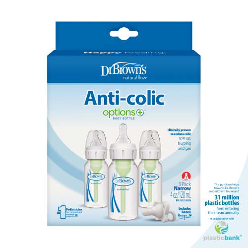 Dr. Brown's Options+ Anti-Colic Baby Bottle - 4oz/3pk