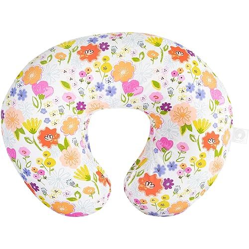 Boppy Nursing Pillow Original Support, Multicolor Spring Flowers, Ergonomic Nursing Essentials for Bottle and Breastfeeding, Firm Fiber Fill, with Removable Nursing Pillow Cover, Machine Washable