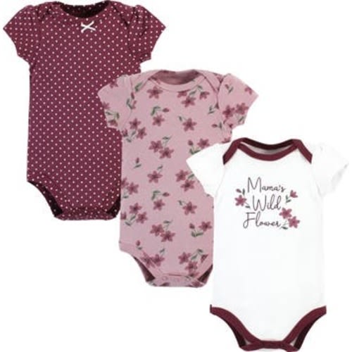 Cotton Bodysuits 3-Pack, 3-6M