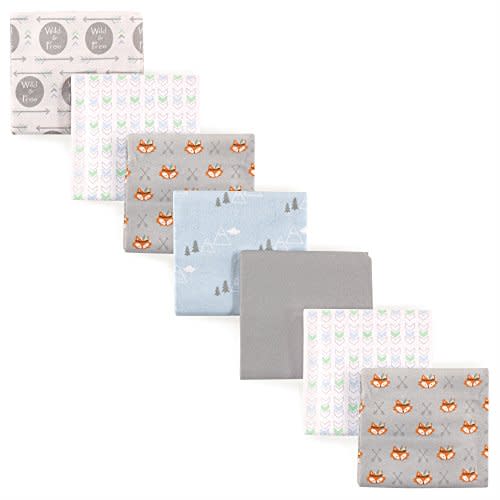 Luvable Friends Unisex Baby Cotton Flannel Receiving Blankets, Wild & Free, One Size
