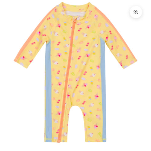 Sunsuit - Long Sleeve Romper Swimsuit | "Sweetie" (6-12)