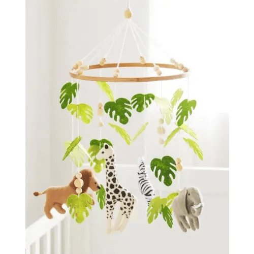 Baby Mobile for Crib Safari Nursery Mobile Handmade Jungle Woodland Nursery Decor Forest Animals Crib