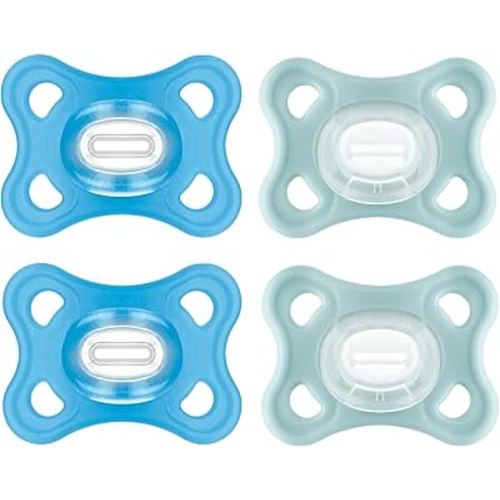 MAM Comfort Baby Pacifiers, Lightweight One-Piece Full Silicone Binky for Newborns 3-12 Months, BPA-Free, Easy to Clean Pacifier, Best for Breastfed Babies, 4 Count Binkies