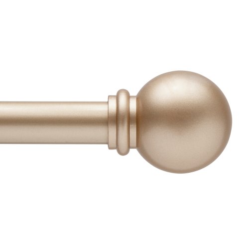 Kenney Chelsea 28-in to 48-in Soft Brass Steel Single Curtain Rod with Finials
