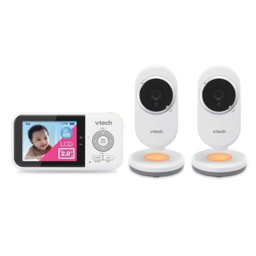 VTech VM3254-2 2 Camera 2.8” Digital Video Baby Monitor with Night Light, White - Walmart.ca