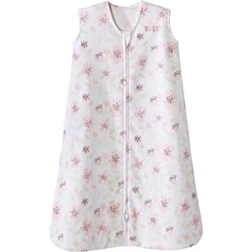 HALO Sleepsack, 100% Cotton Wearable Blanket, Swaddle Transition Sleeping Bag, TOG 0.5, Wildflower Blush, Small