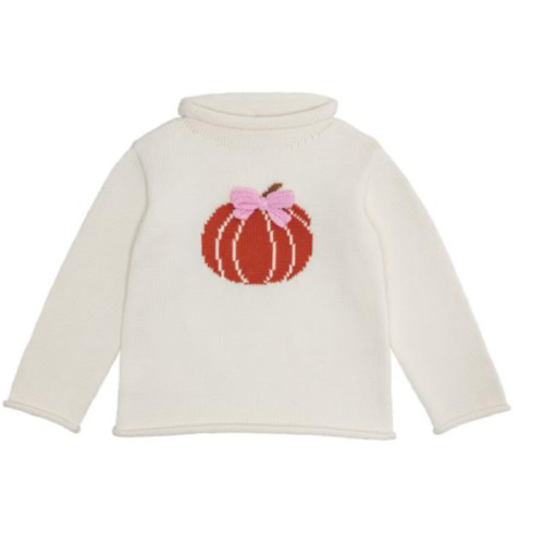 Bow Pumpkin Rollneck Toddler Sweater