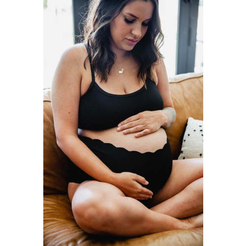 Maternity & Postpartum Support Bloomers - Scallop Edge Black Small