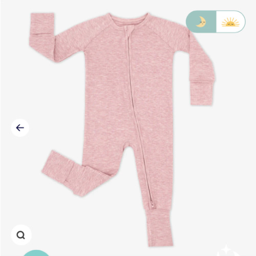 Heather Mauve Ribbed Zippy - Little Sleepies