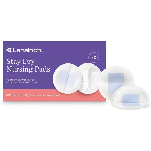 Lansinoh Stay Dry Disposable Nursing Pads, Soft and Super Absorbent Breast Pads, Breastfeeding Essentials for Moms, 100 Count