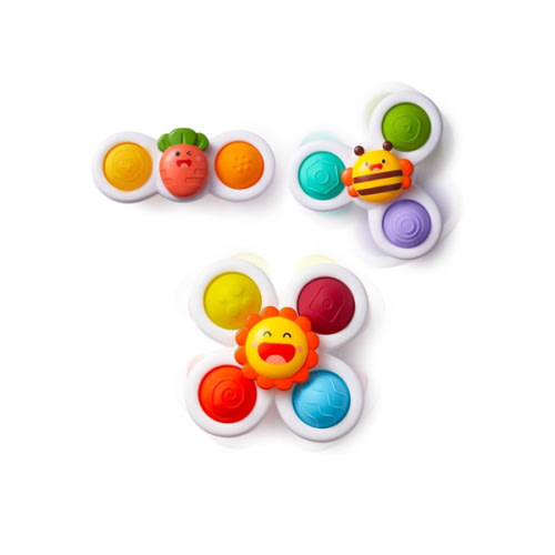 LiKee Strong Suction Cup Fidget Rotating Sensory Bath Toys for Baby
