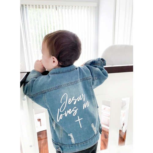 Jesus Loves Me Baby Denim Jacket