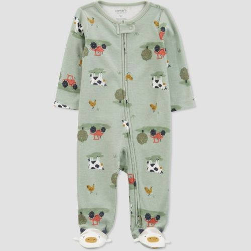Carter's Just One You®️ Baby Boys' Cow Farm Sleep N' Play - Green 6m